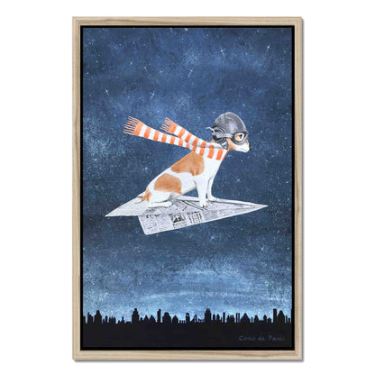 JACK RUSSELL ON PAPER PLANE | CANVAS