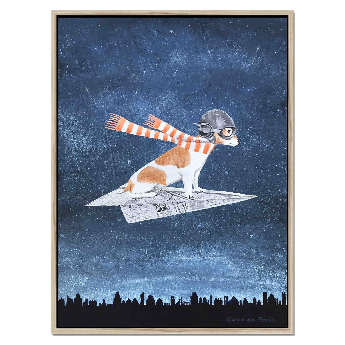 JACK RUSSELL ON PAPER PLANE | CANVAS