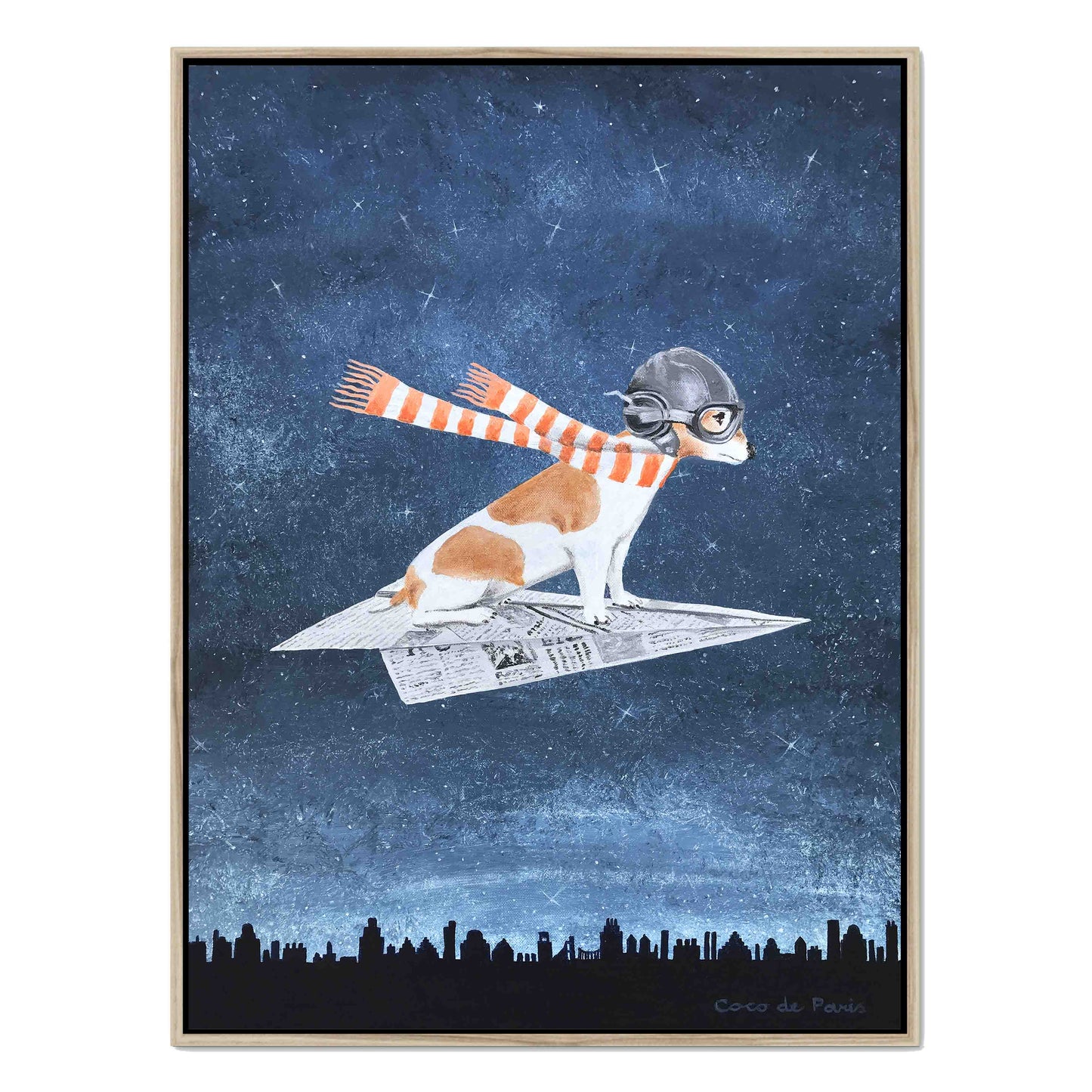 JACK RUSSELL ON PAPER PLANE | CANVAS