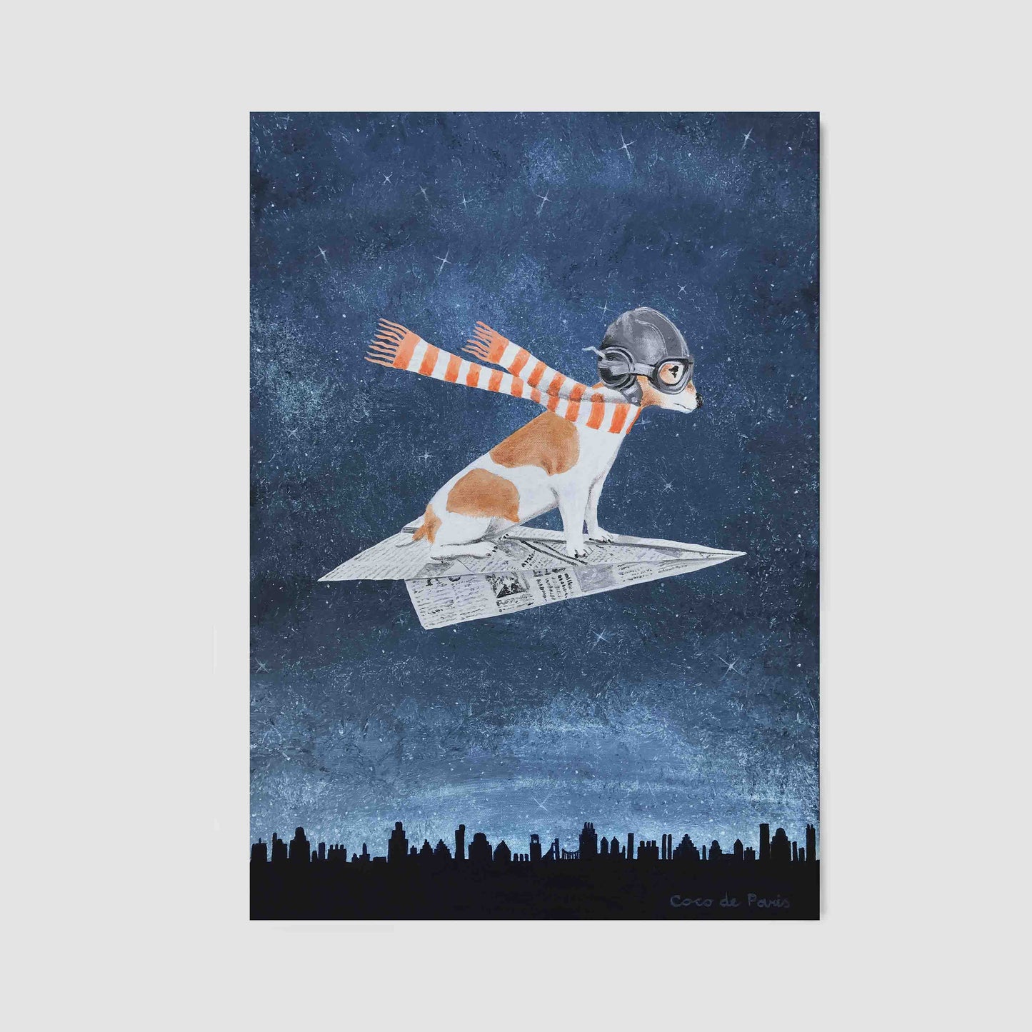 JACK RUSSELL ON PAPER PLANE | CANVAS