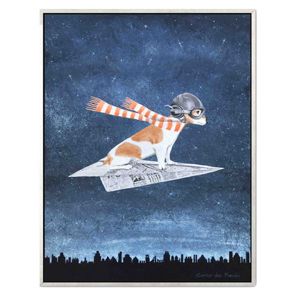 JACK RUSSELL ON PAPER PLANE | CANVAS