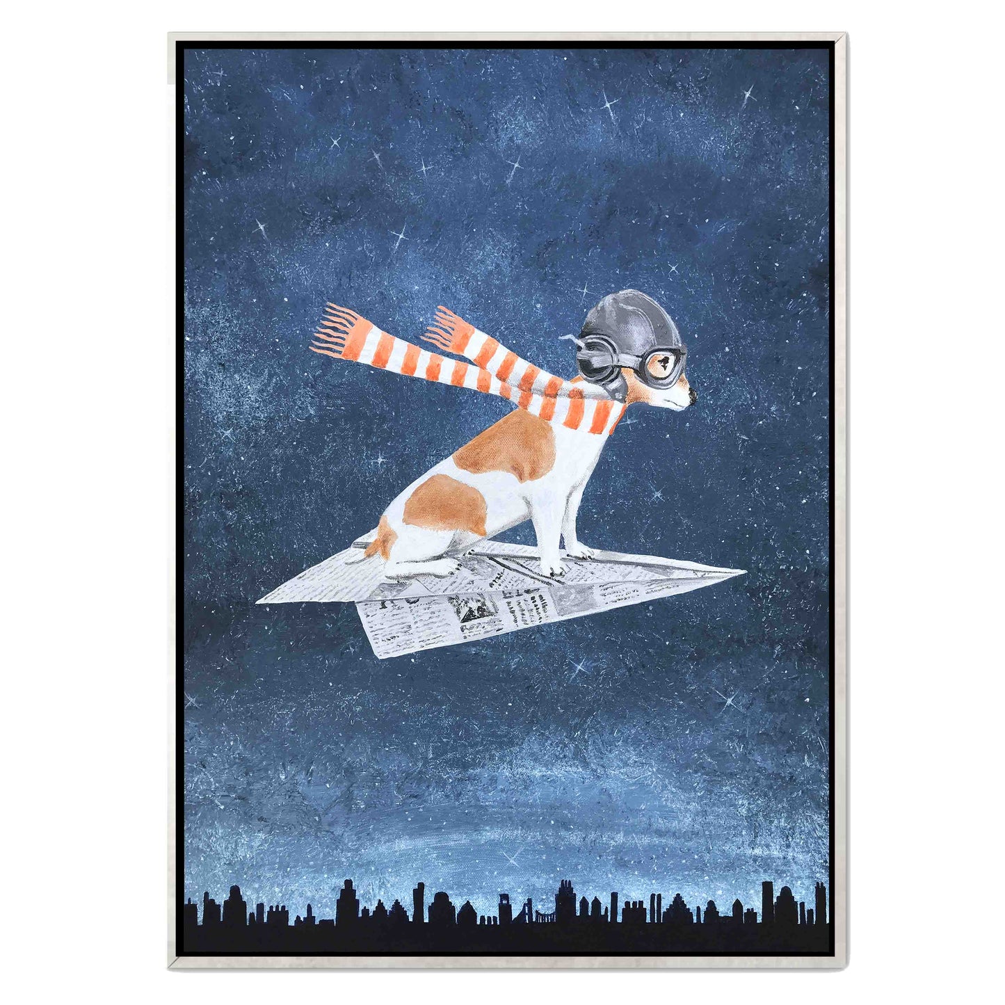 JACK RUSSELL ON PAPER PLANE | CANVAS