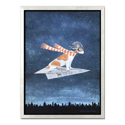 JACK RUSSELL ON PAPER PLANE | CANVAS