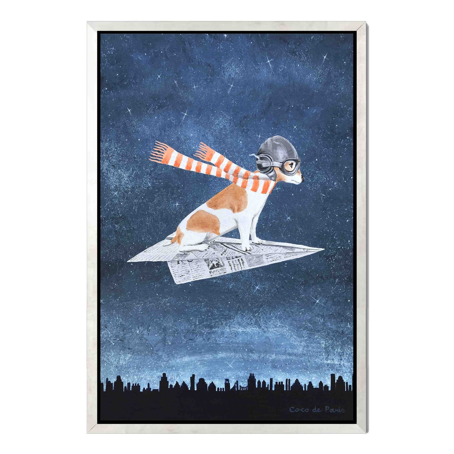 JACK RUSSELL ON PAPER PLANE | CANVAS