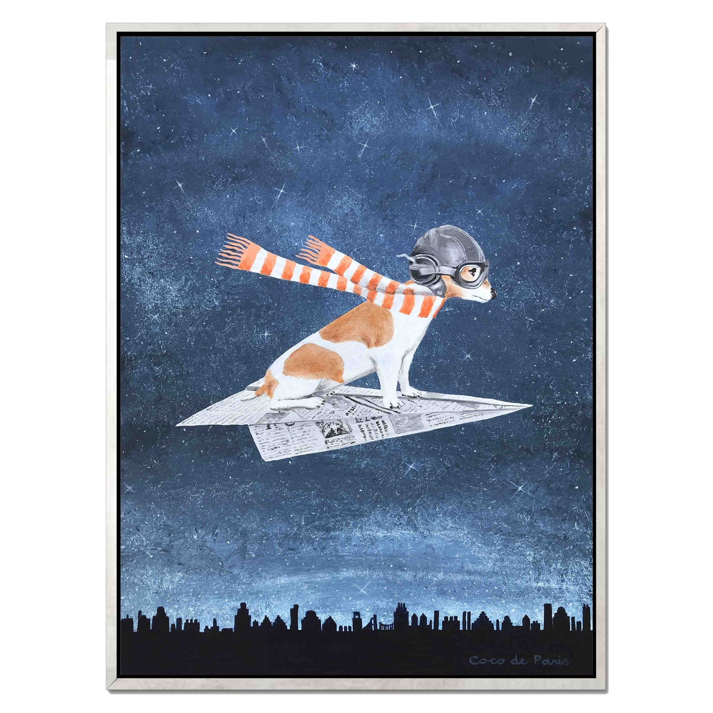 JACK RUSSELL ON PAPER PLANE | CANVAS