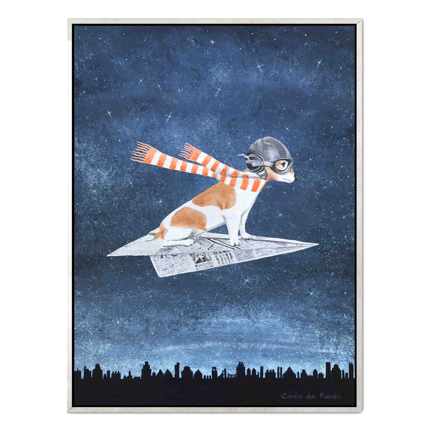 JACK RUSSELL ON PAPER PLANE | CANVAS
