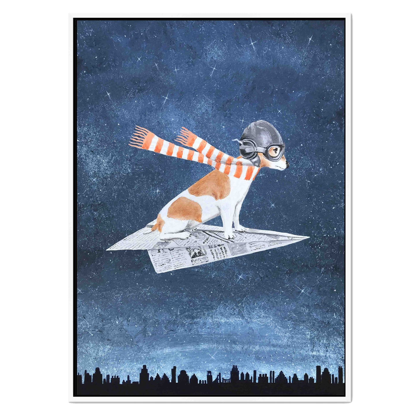 JACK RUSSELL ON PAPER PLANE | CANVAS