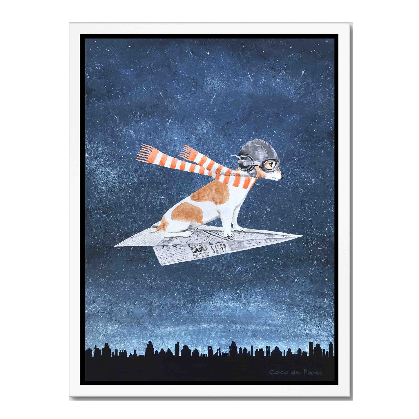 JACK RUSSELL ON PAPER PLANE | CANVAS