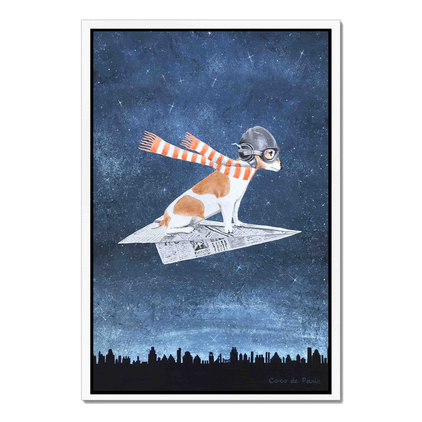 JACK RUSSELL ON PAPER PLANE | CANVAS