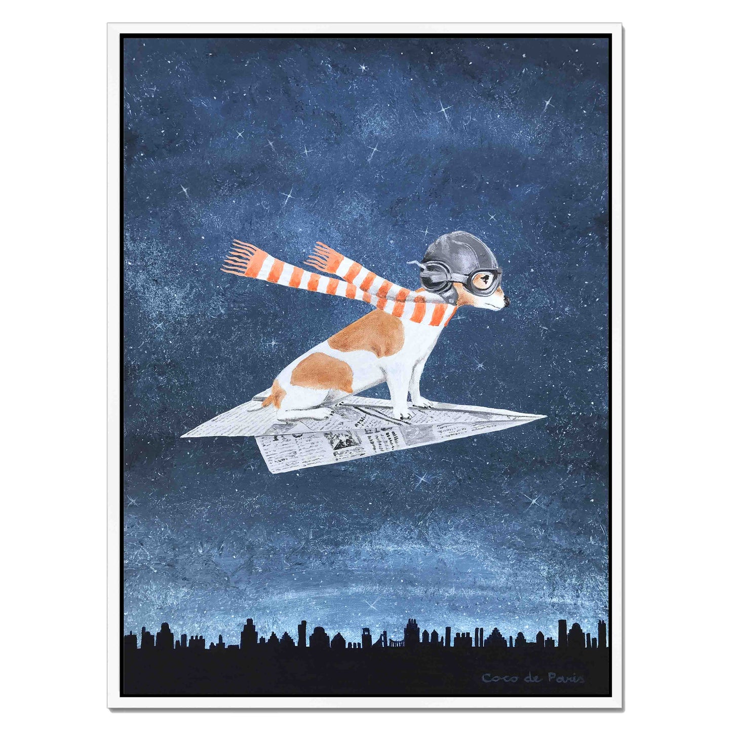 JACK RUSSELL ON PAPER PLANE | CANVAS
