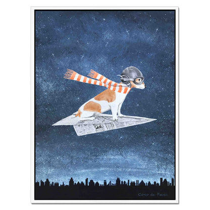 JACK RUSSELL ON PAPER PLANE | CANVAS
