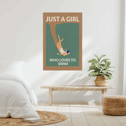 JUST A GIRL WHO LOVES TO SWIM | CANVAS