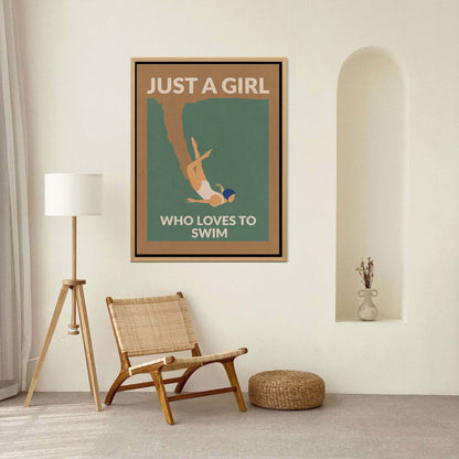 JUST A GIRL WHO LOVES TO SWIM | CANVAS