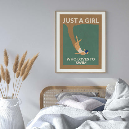 JUST A GIRL WHO LOVES TO SWIM | PRINT