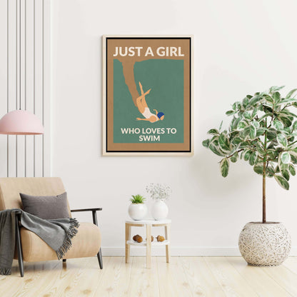 JUST A GIRL WHO LOVES TO SWIM | CANVAS