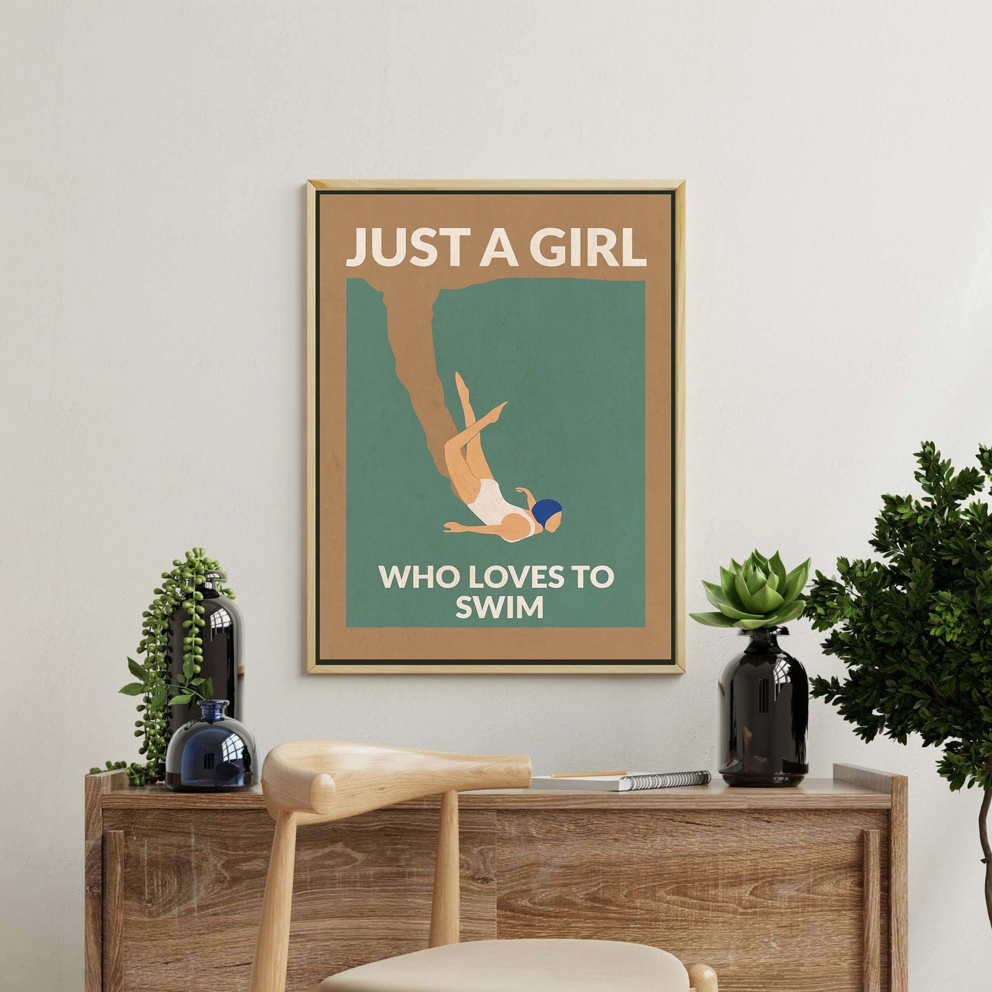 JUST A GIRL WHO LOVES TO SWIM | CANVAS