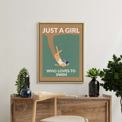 JUST A GIRL WHO LOVES TO SWIM | CANVAS