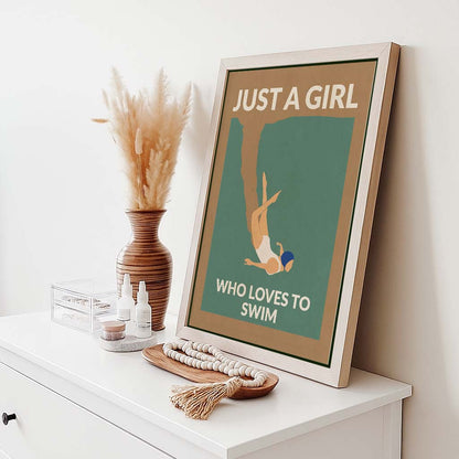 JUST A GIRL WHO LOVES TO SWIM | CANVAS