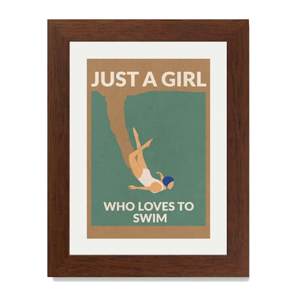 JUST A GIRL WHO LOVES TO SWIM | PRINT