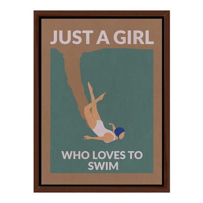 JUST A GIRL WHO LOVES TO SWIM | CANVAS