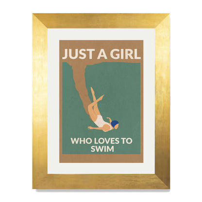 JUST A GIRL WHO LOVES TO SWIM | PRINT