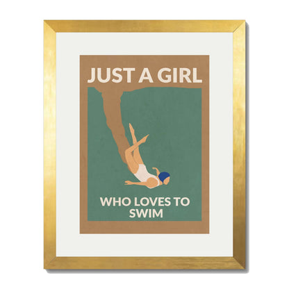 JUST A GIRL WHO LOVES TO SWIM | PRINT