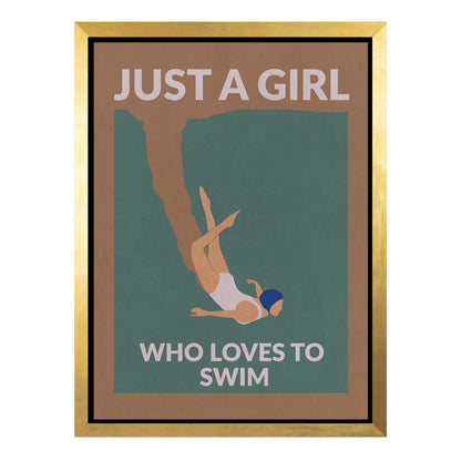 JUST A GIRL WHO LOVES TO SWIM | CANVAS