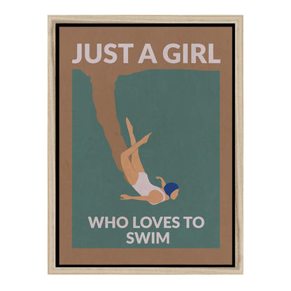 JUST A GIRL WHO LOVES TO SWIM | CANVAS