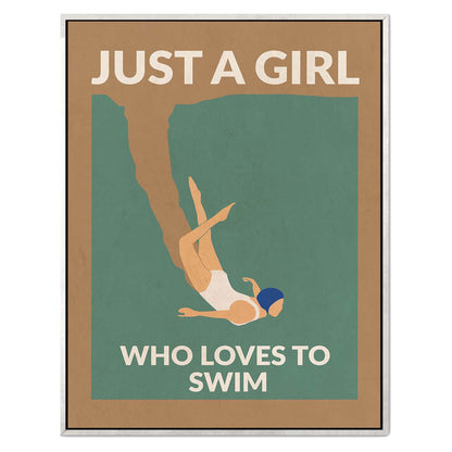 JUST A GIRL WHO LOVES TO SWIM | CANVAS