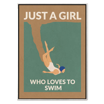 JUST A GIRL WHO LOVES TO SWIM | CANVAS
