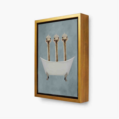 OSTRICHES IN BATHTUB | CANVAS
