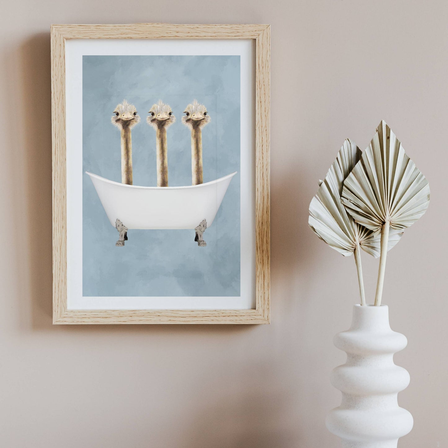 OSTRICHES IN BATHTUB | PRINT