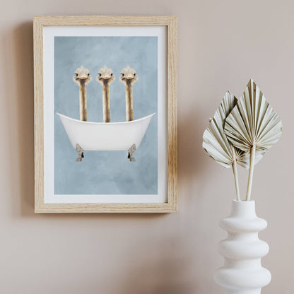 OSTRICHES IN BATHTUB | PRINT