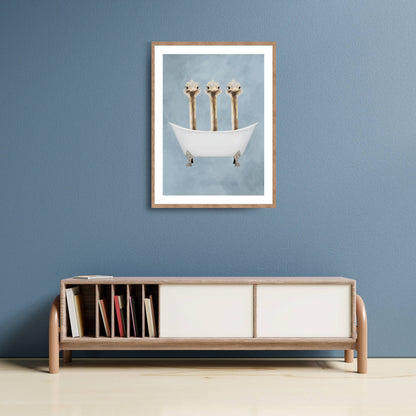 OSTRICHES IN BATHTUB | PRINT