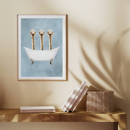 OSTRICHES IN BATHTUB | PRINT