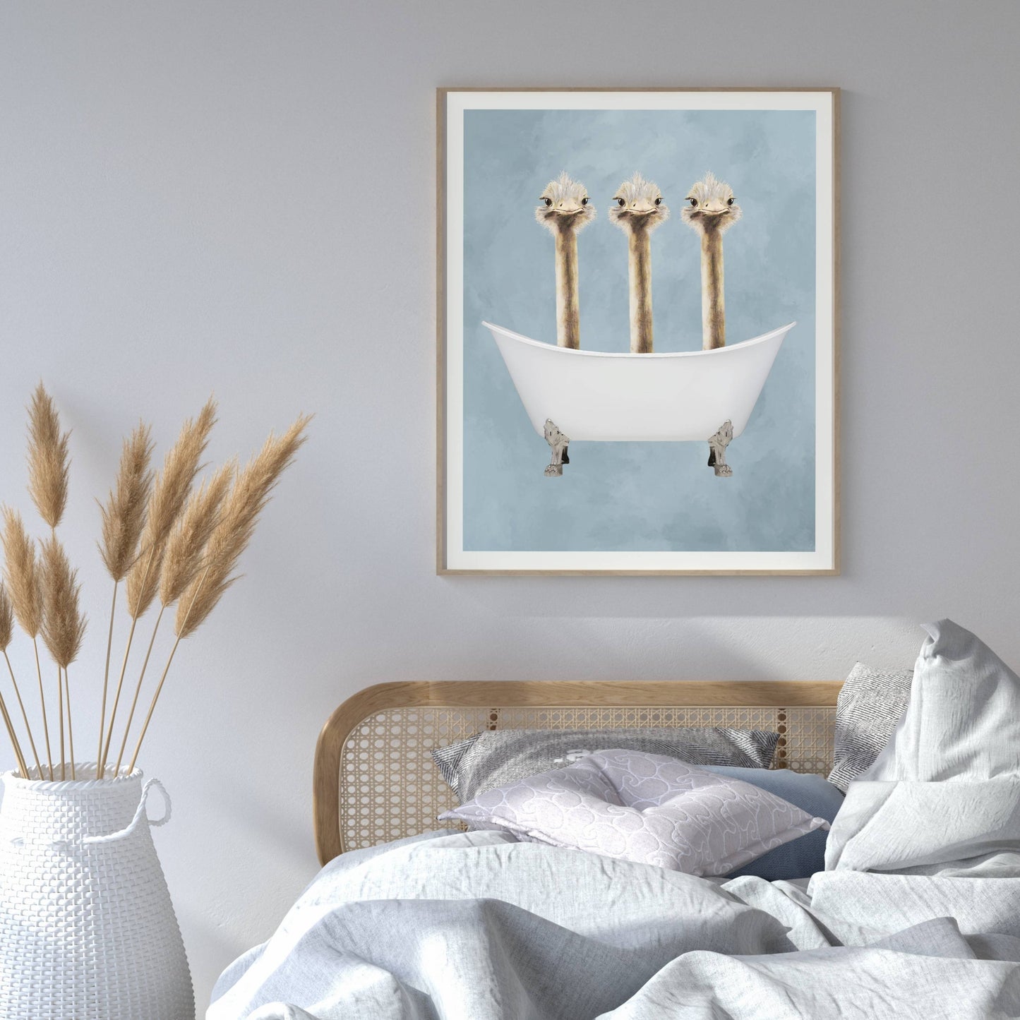 OSTRICHES IN BATHTUB | PRINT