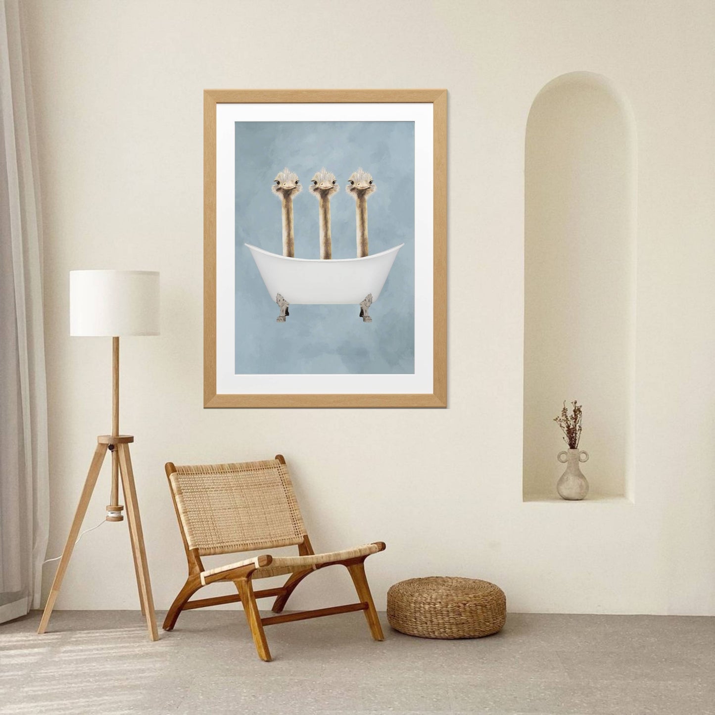 OSTRICHES IN BATHTUB | PRINT
