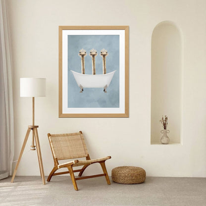 OSTRICHES IN BATHTUB | PRINT
