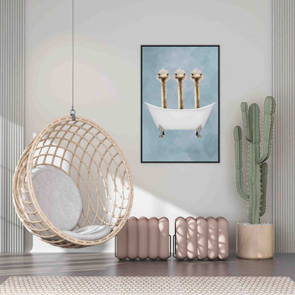 OSTRICHES IN BATHTUB | CANVAS