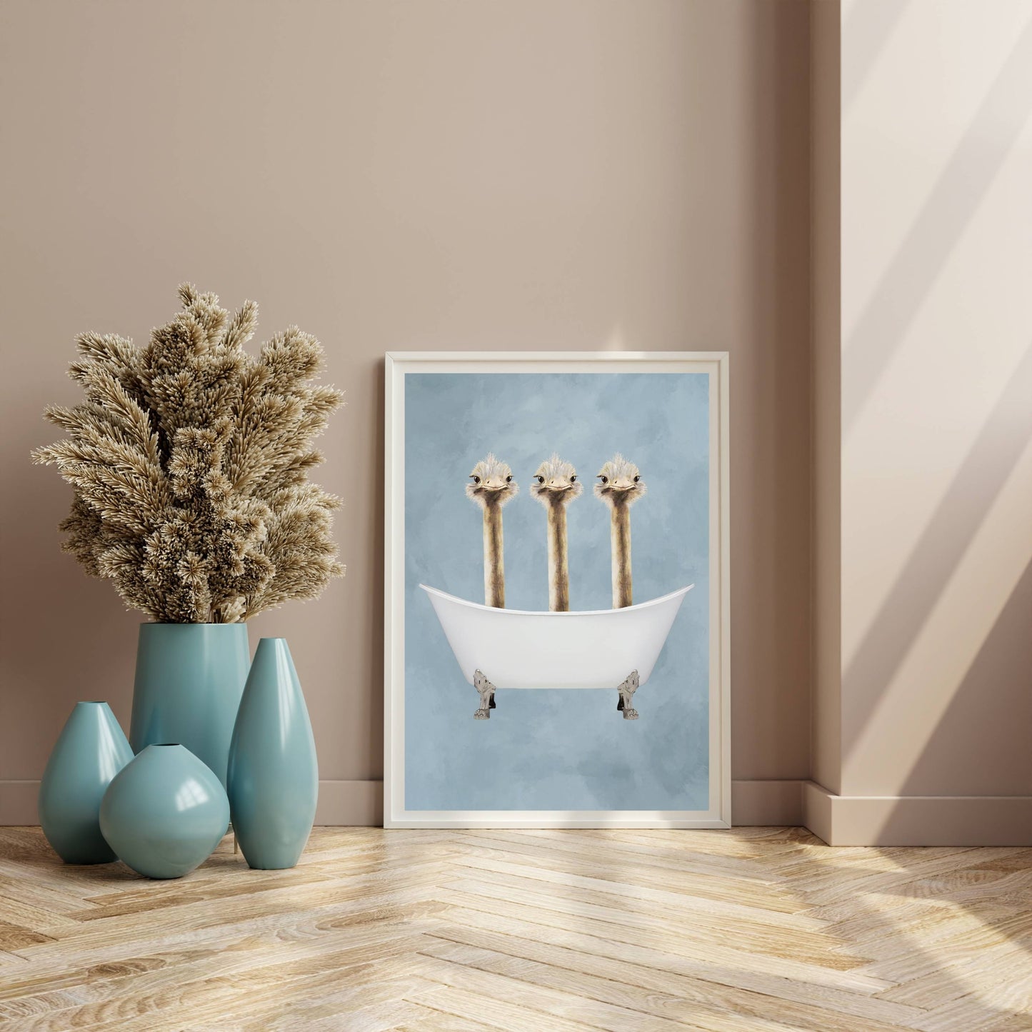 OSTRICHES IN BATHTUB | PRINT