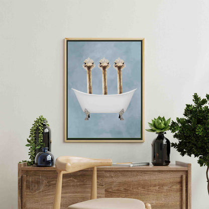 OSTRICHES IN BATHTUB | CANVAS