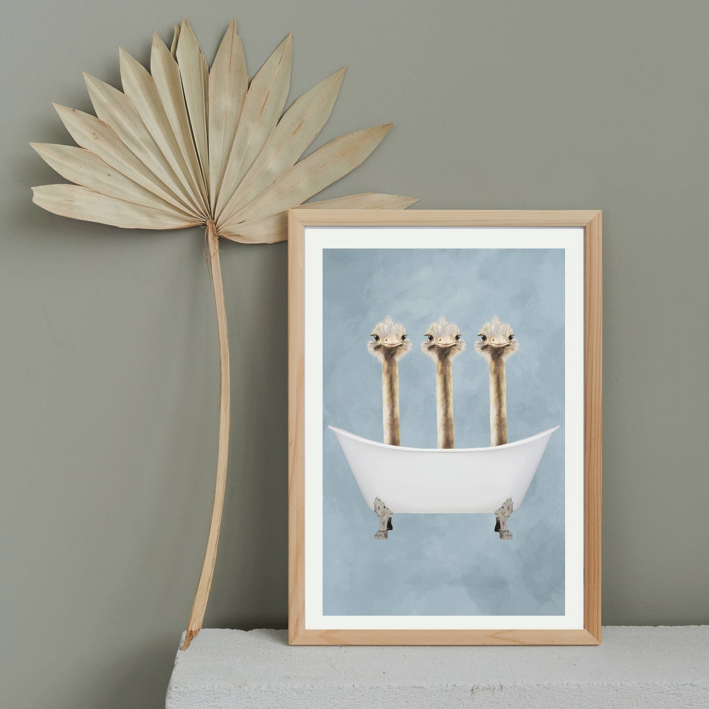 OSTRICHES IN BATHTUB | PRINT
