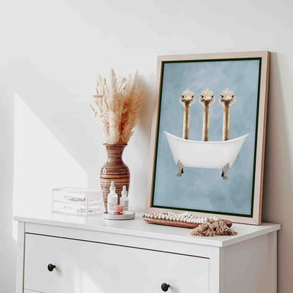 OSTRICHES IN BATHTUB | CANVAS