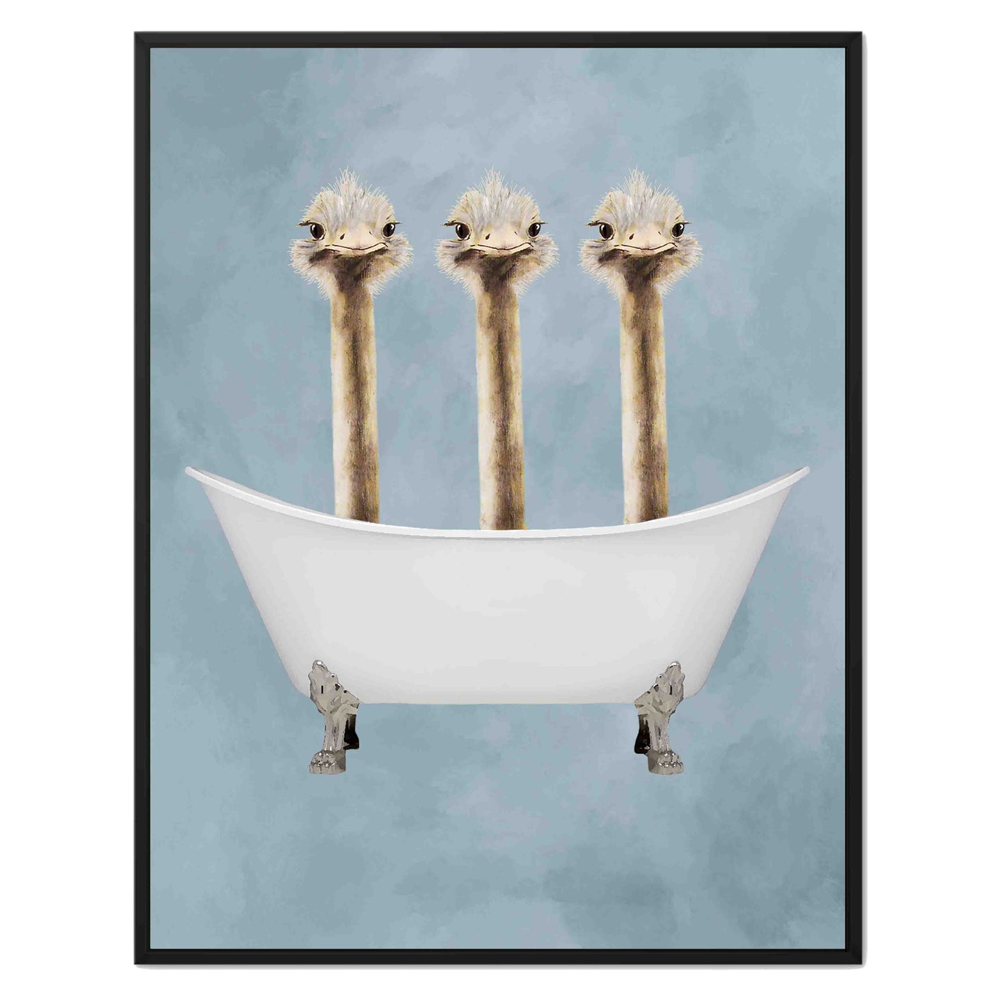 OSTRICHES IN BATHTUB | CANVAS