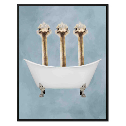 OSTRICHES IN BATHTUB | CANVAS