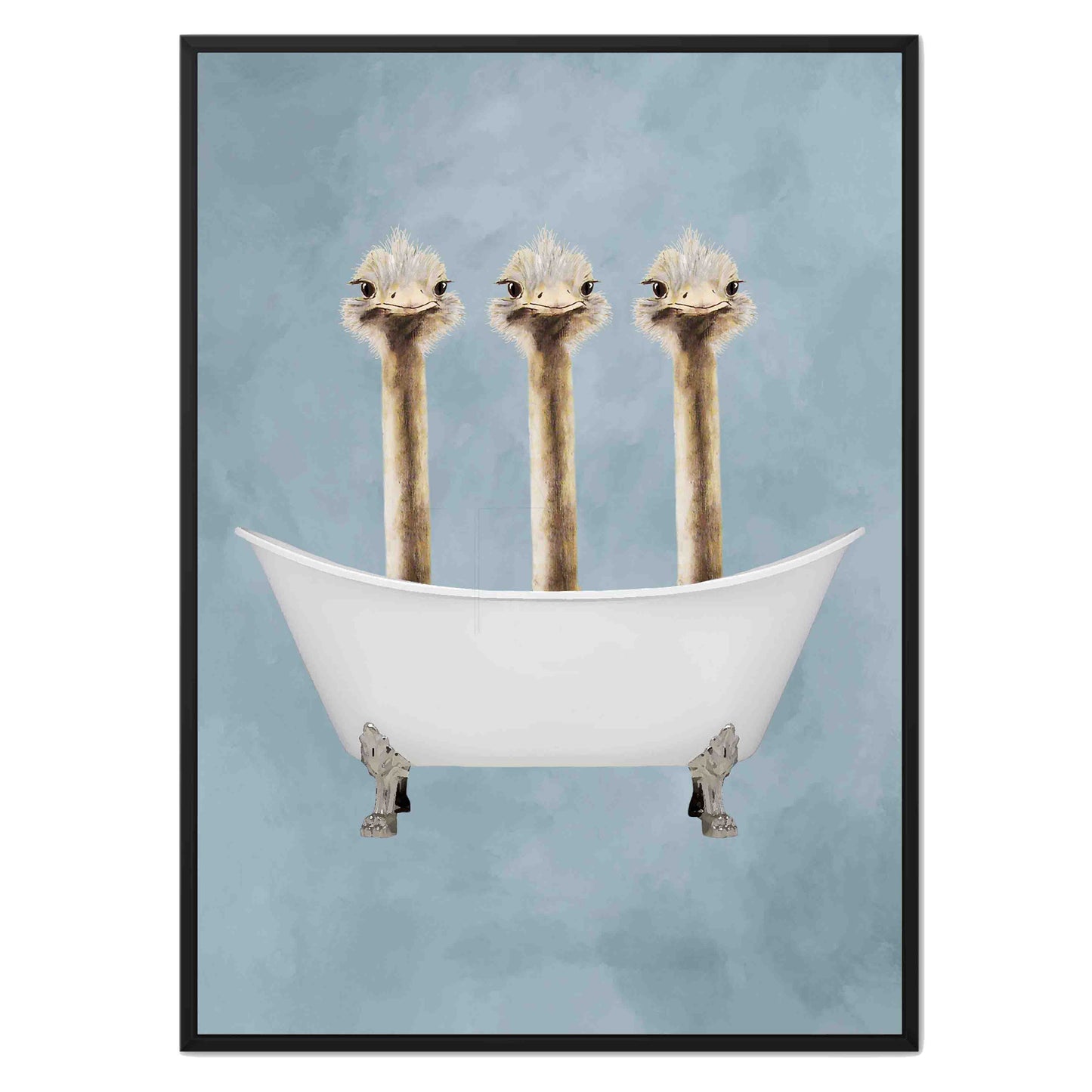 OSTRICHES IN BATHTUB | CANVAS