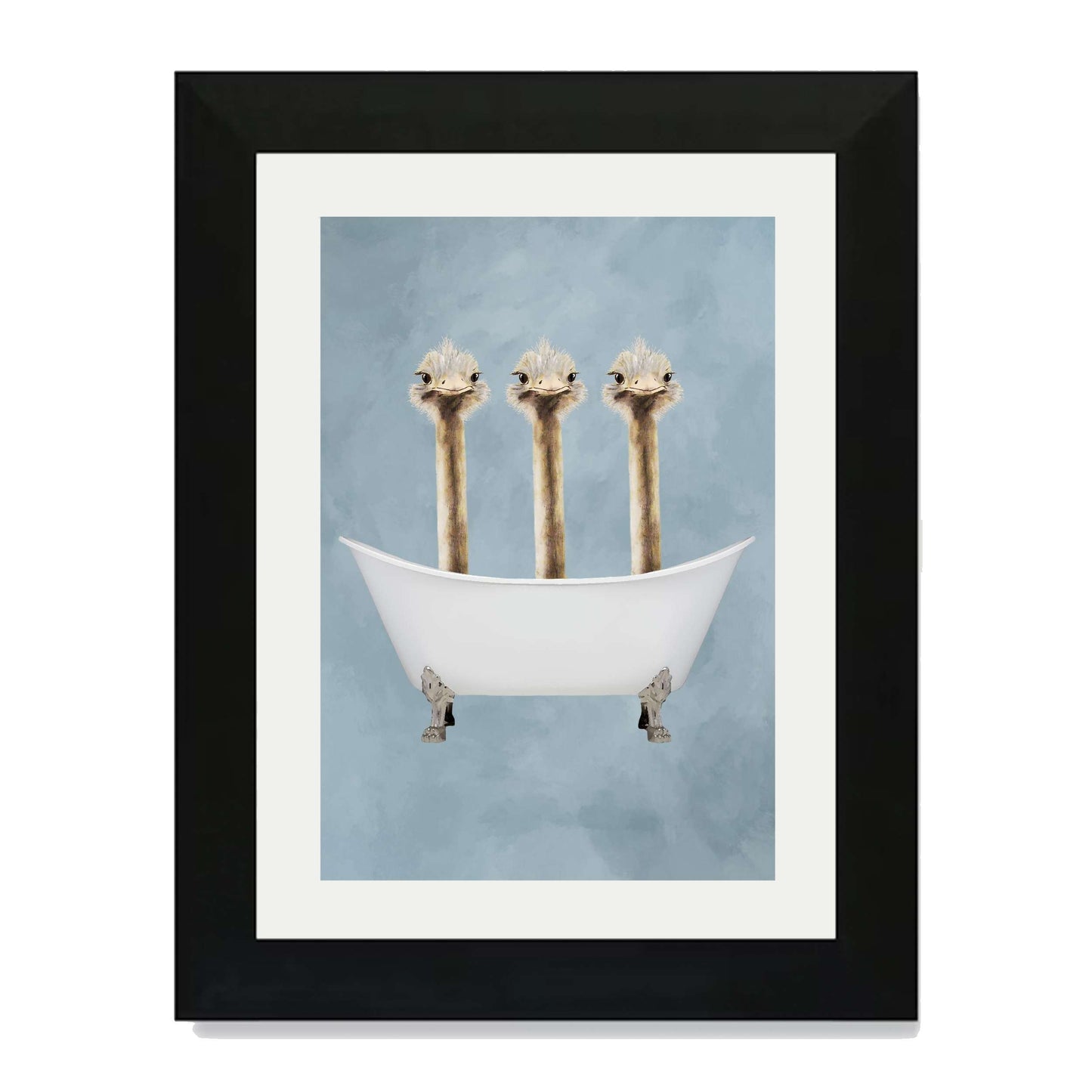 OSTRICHES IN BATHTUB | PRINT