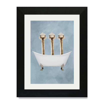 OSTRICHES IN BATHTUB | PRINT