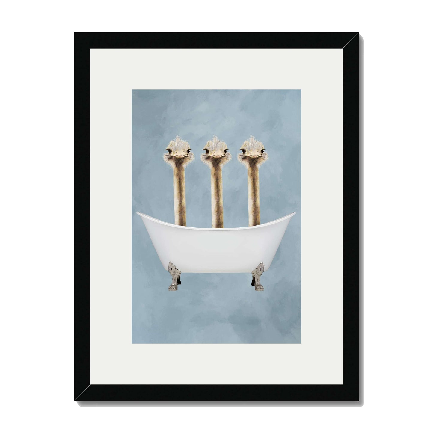 OSTRICHES IN BATHTUB | PRINT