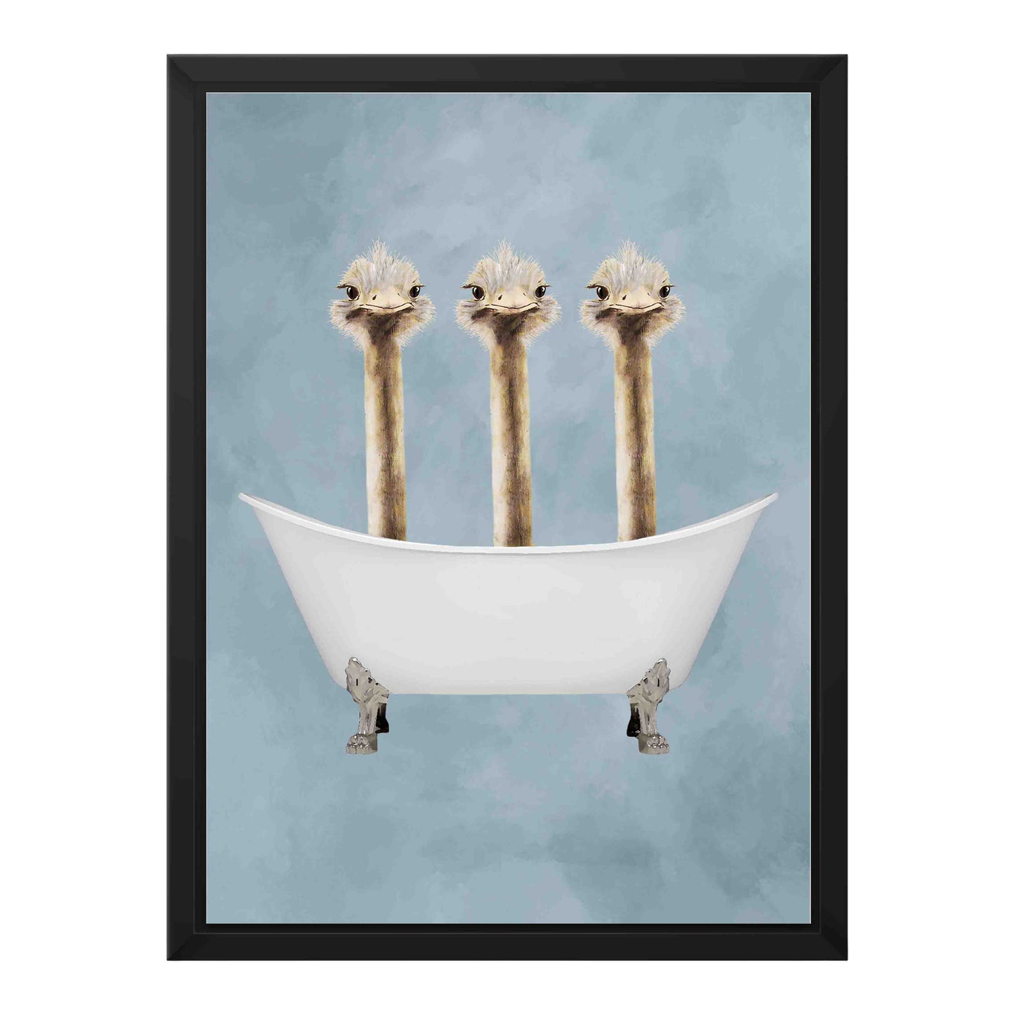 OSTRICHES IN BATHTUB | CANVAS